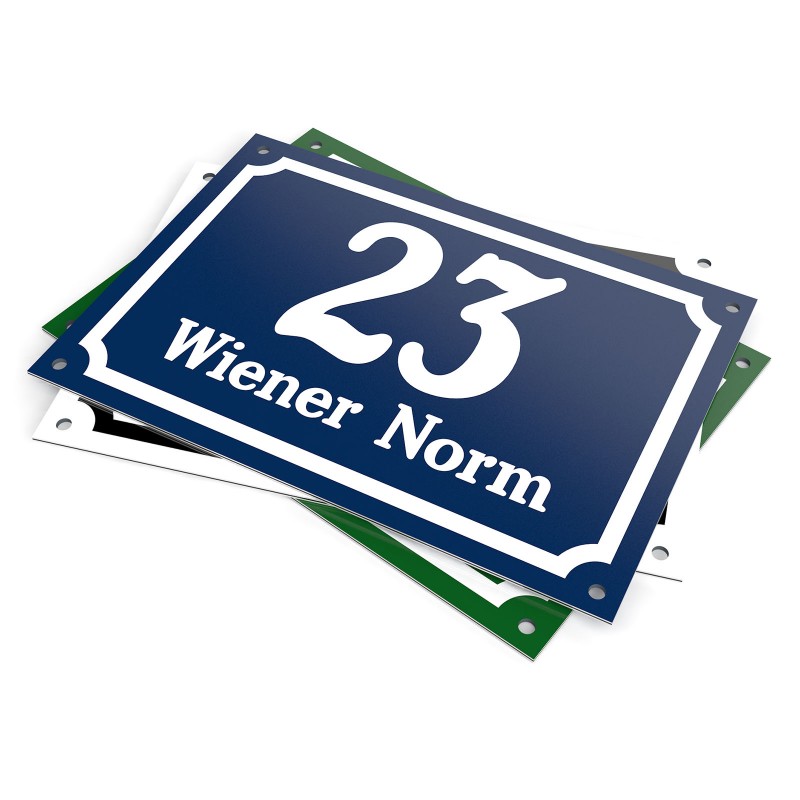 ◤ Hausnummernschild » Wiener Norm
