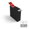 Etiketten auf Rolle | 37x15mm Etiketten in Spenderboxen