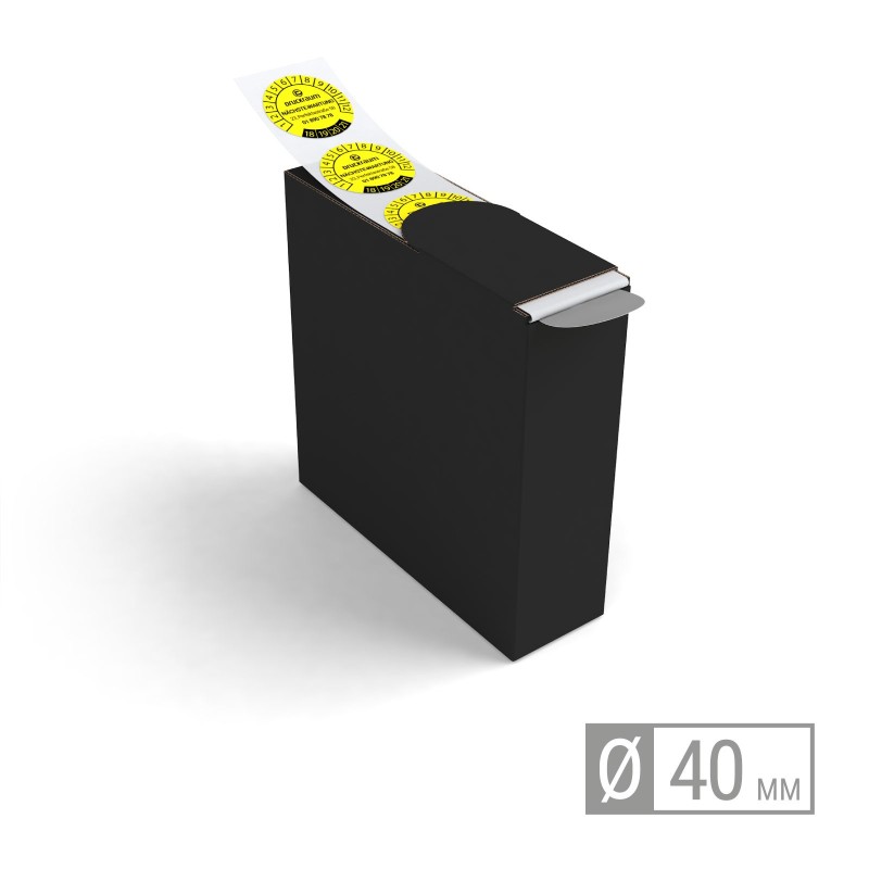 Etiketten auf Rolle | rund 40mm Etiketten in Spenderboxen Etiketten auf Rolle | rund 40mm Etiketten in Spenderboxen