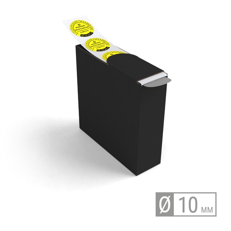Etiketten auf Rolle | rund 10mm Etiketten in Spenderboxen Etiketten auf Rolle | rund 10mm Etiketten in Spenderboxen
