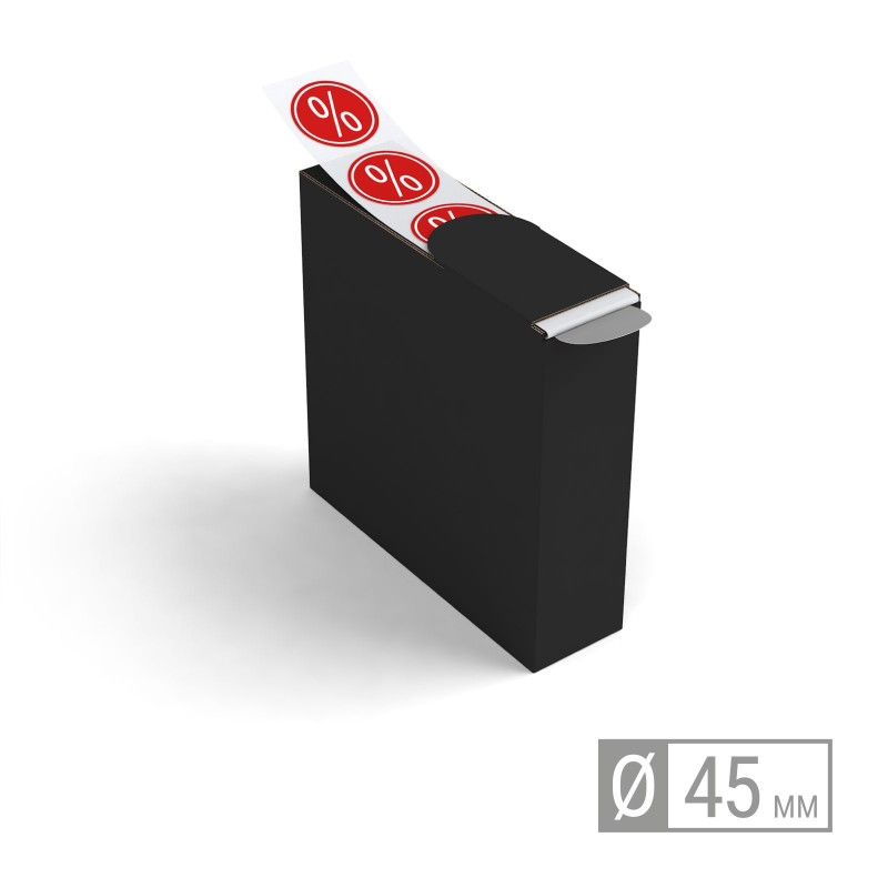 Etiketten auf Rolle | rund 45mm Etiketten in Spenderboxen Etiketten auf Rolle | rund 45mm Etiketten in Spenderboxen