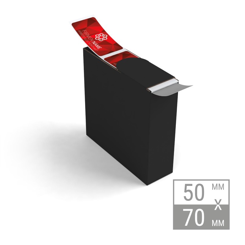 Etiketten auf Rolle | 70x50mm Etiketten in Spenderboxen Etiketten auf Rolle | 70x50mm Etiketten in Spenderboxen