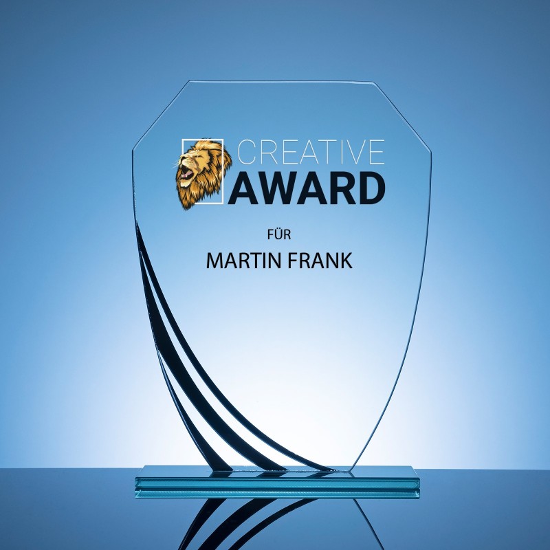 Druck auf Trophäen Druck auf Glas