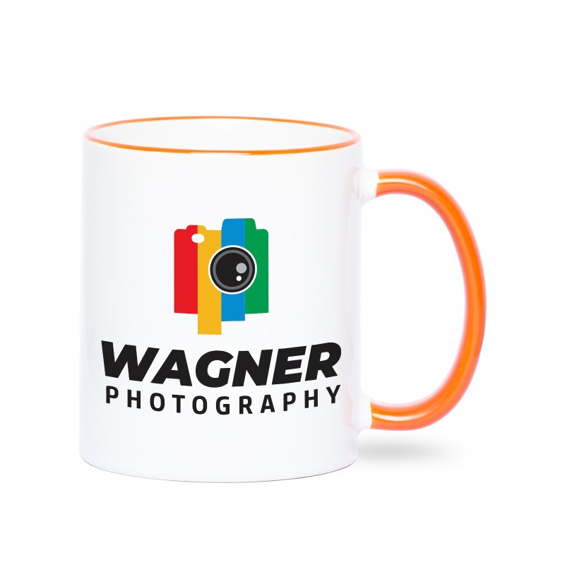 Werbetasse orange Fototassen Werbetasse orange Fototassen