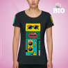 Premium Damen T-Shirt färbig Textildruck