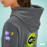 Zipped Hoodie Jacket Textildruck