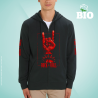 Zipped Hoodie Jacket Textildruck