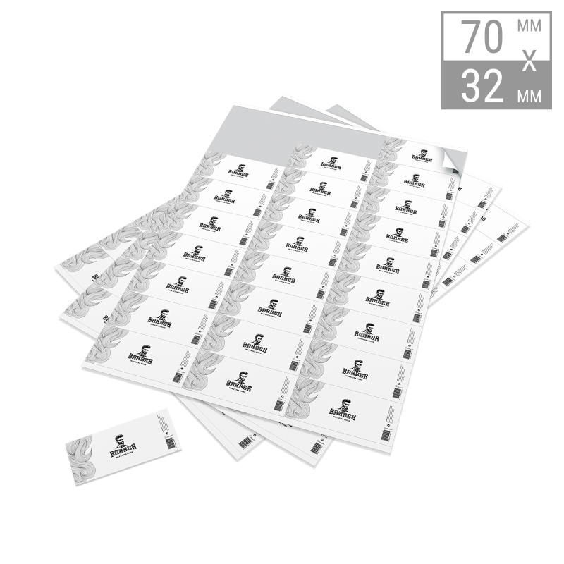 Bogenetiketten | 70x32mm Etiketten auf Bögen Bogenetiketten | 70x32mm Etiketten auf Bögen