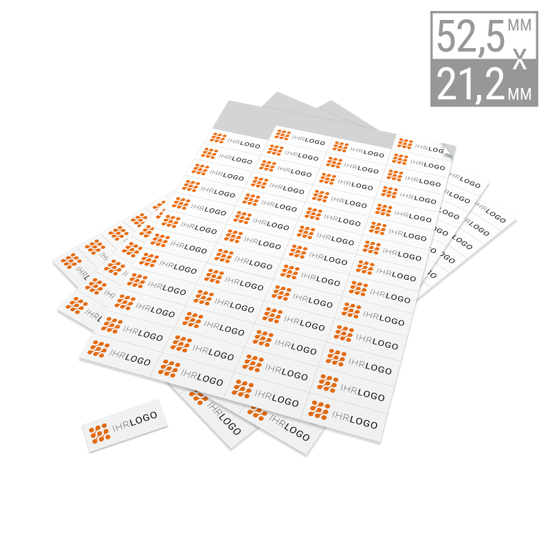 Bogenetiketten | 52,5x21,2mm Etiketten auf Bögen