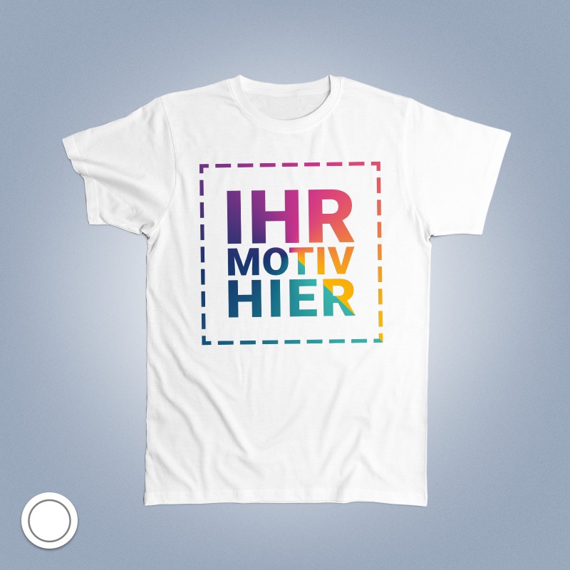 Budget T-Shirt weiß Textildruck Budget T-Shirt weiß Textildruck