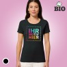 Premium Damen T-Shirt färbig Textildruck
