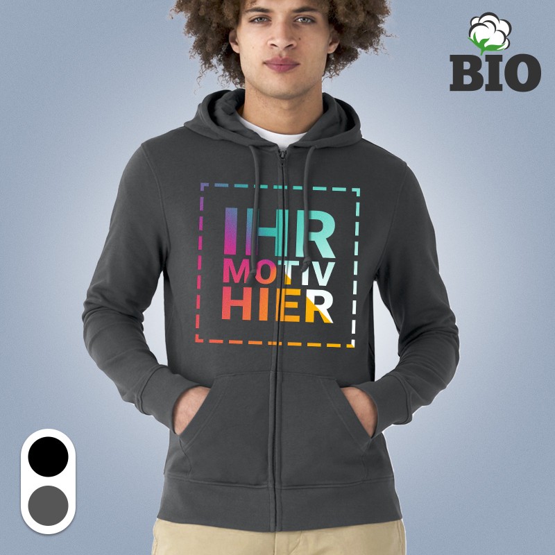 Zipped Hoodie Jacket Textildruck Zipped Hoodie Jacket Textildruck