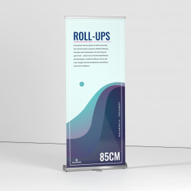 Roll-Up mit partiellem Lack-Effekt | 85x200cm Roll-Ups mit partiellem Lack-Effekt