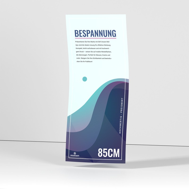 Bespannung Roll-Up mit partiellem Lack-Effekt | 85x200cm Roll-Ups mit partiellem Lack-Effekt Bespannung Roll-Up mit partiellem Lack-Effekt | 85x200cm Roll-Ups mit partiellem Lack-Effekt