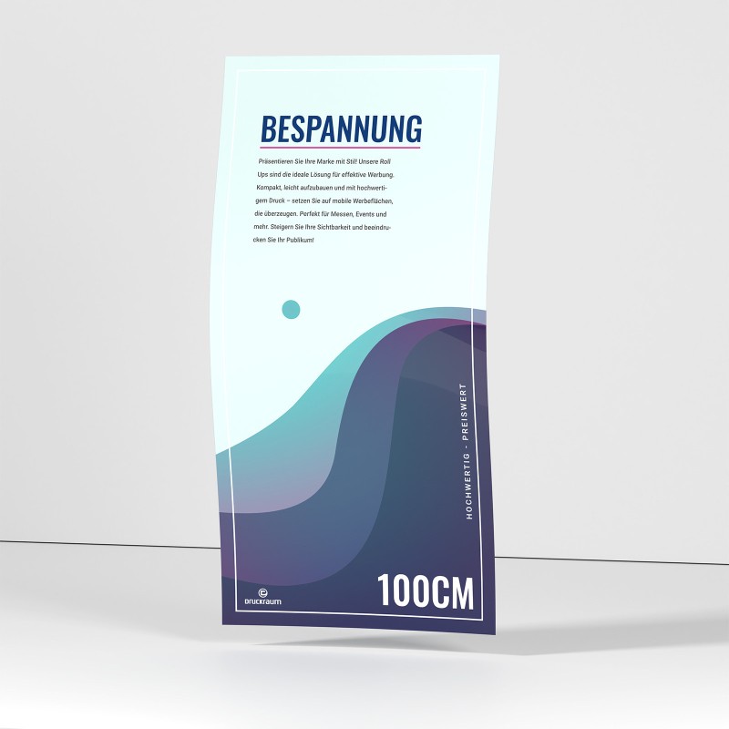 Bespannung Roll-Up mit partiellem Lack-Effekt | 100x200cm Roll-Ups mit partiellem Lack-Effekt