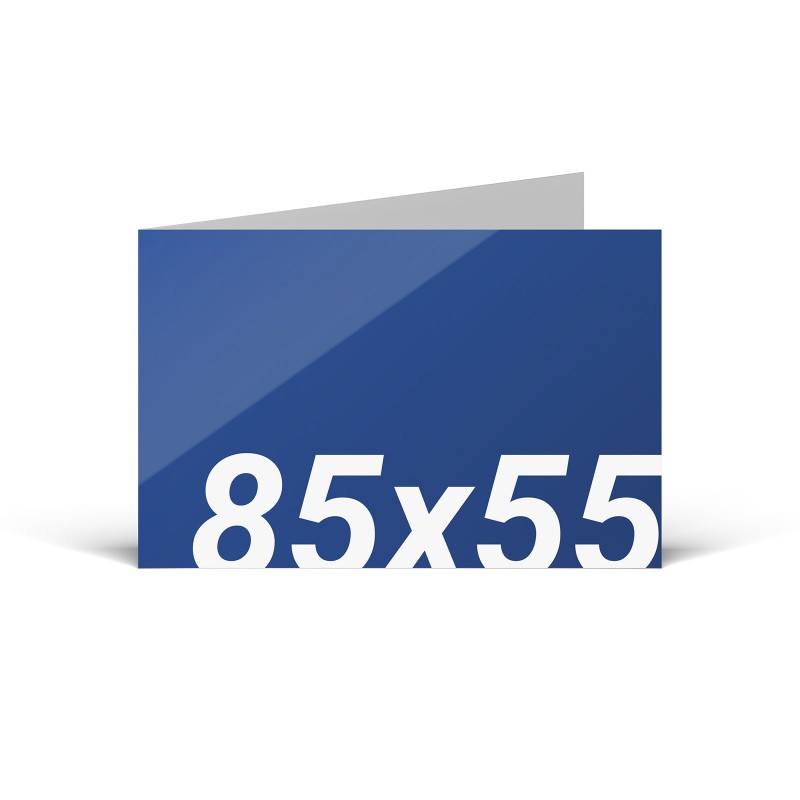 Klapp-Visitenkarten mit Cellophan | 85x55mm Visitenkarten mit Cellophan