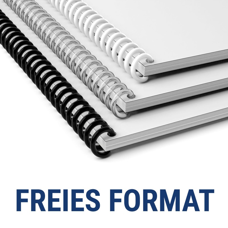 Kunststoffspirale | freie Formateingabe Gebundene Unterlagen und Skripten Kunststoffspirale | freie Formateingabe Gebundene Unterlagen und Skripten