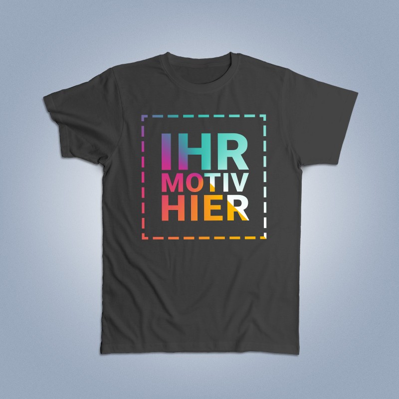 Budget T-Shirt dunkelgrau Textildruck Budget T-Shirt dunkelgrau Textildruck