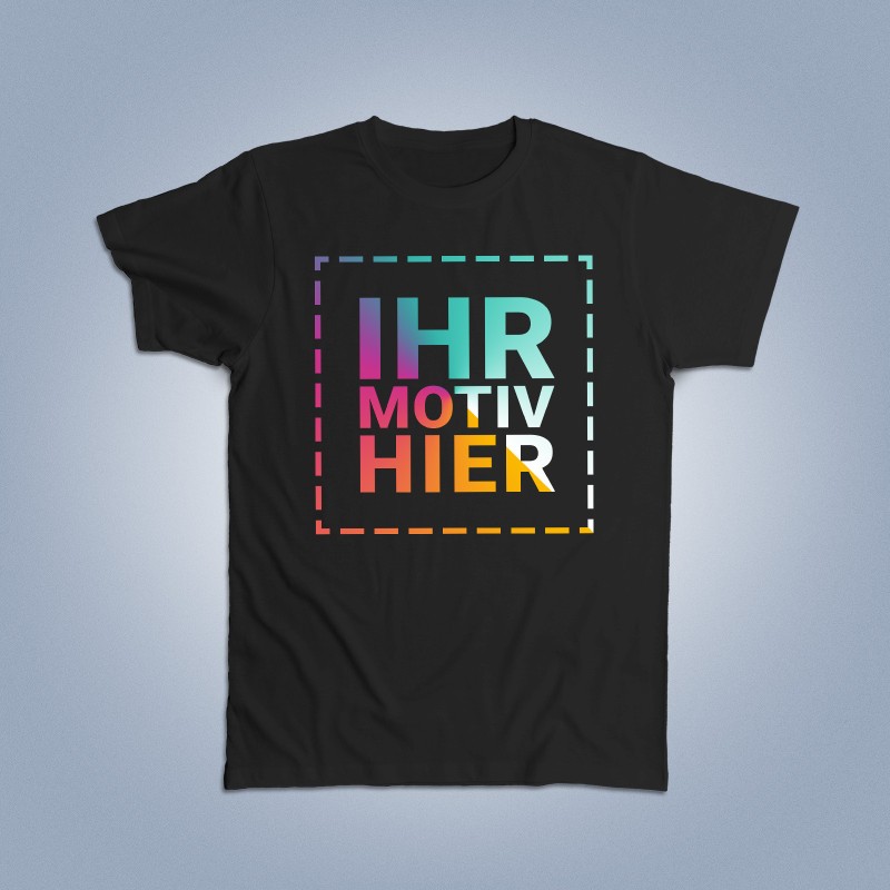 Budget T-Shirt schwarz Textildruck Budget T-Shirt schwarz Textildruck