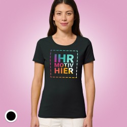 Premium Damen T-Shirt färbig Textildruck