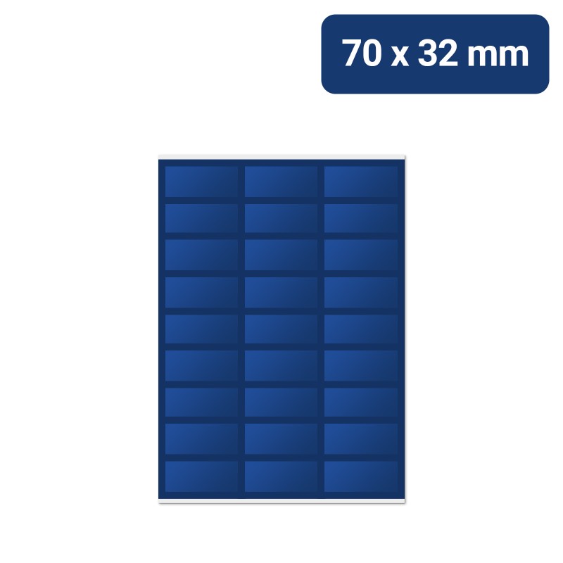 Bogenetiketten | 70x32mm Etiketten auf Bögen