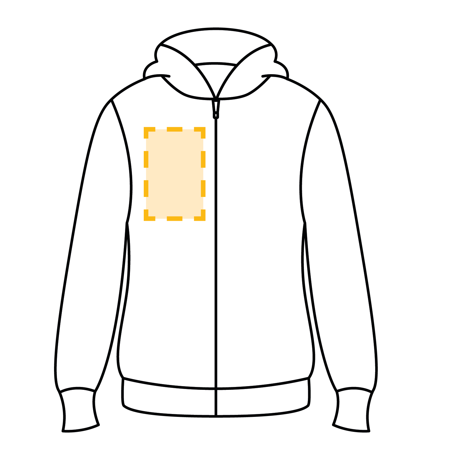 Zipped Hoodie - Rechte Brust