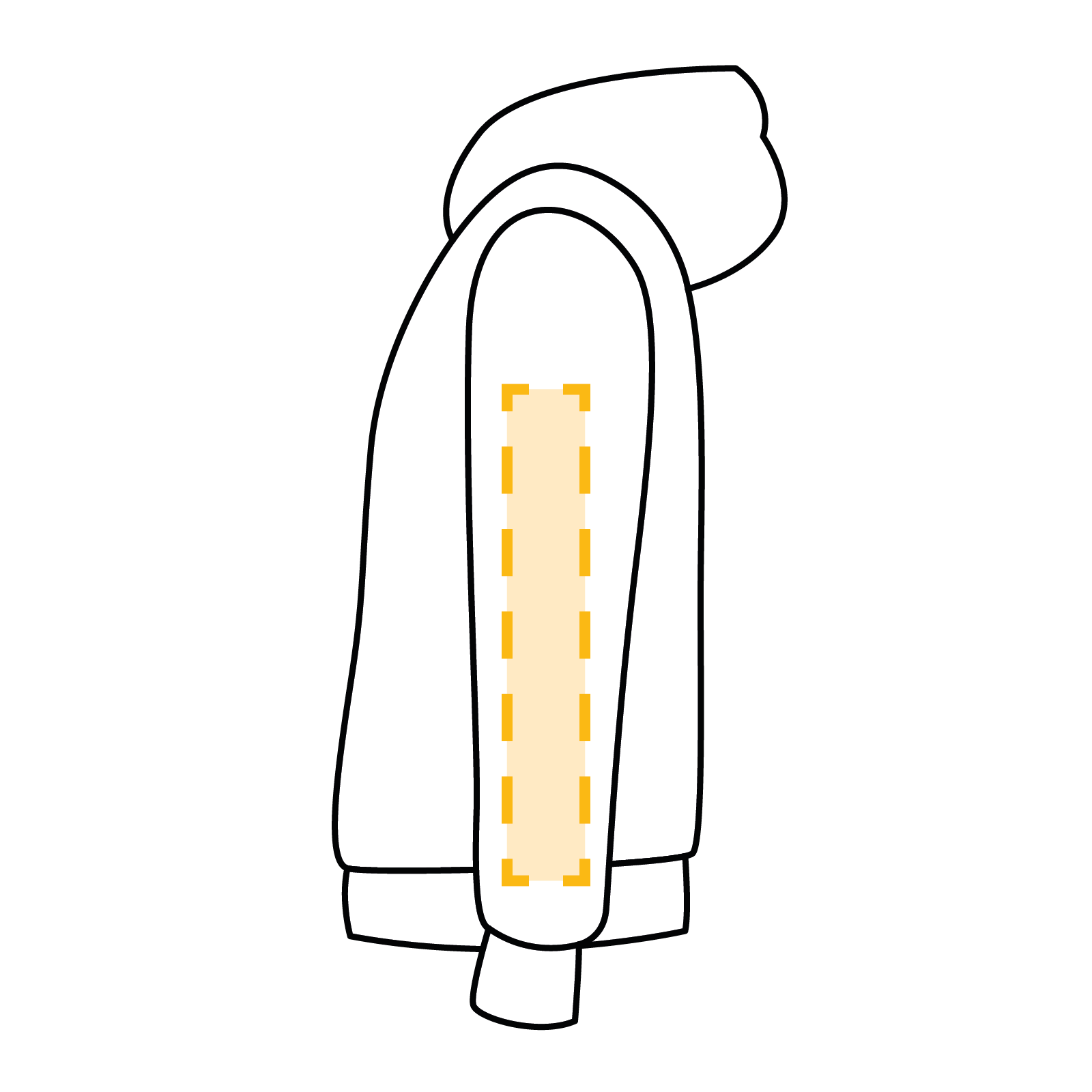 Hoodie - Linker Ärmel lang