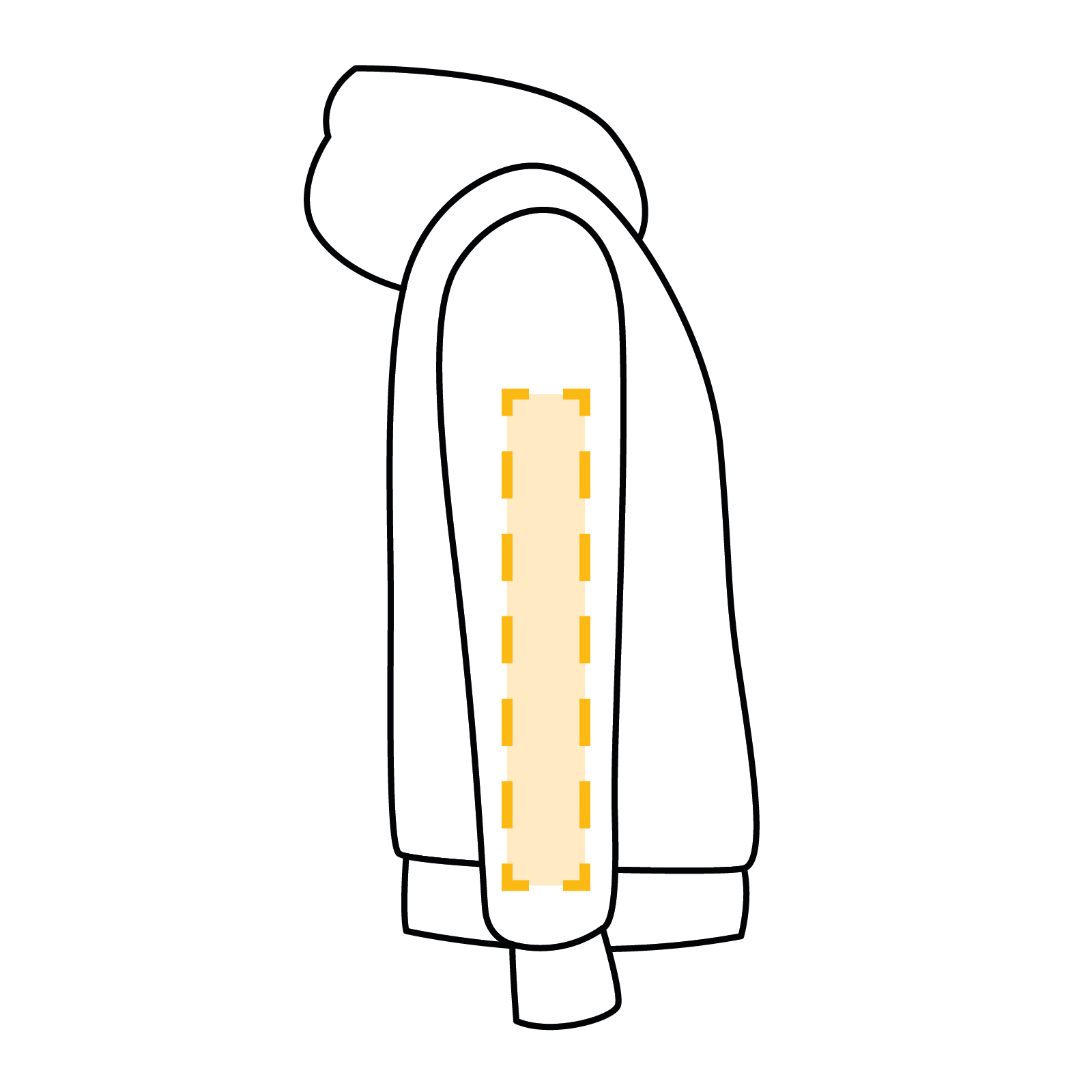 Hoodie - Rechte Ärmel lang