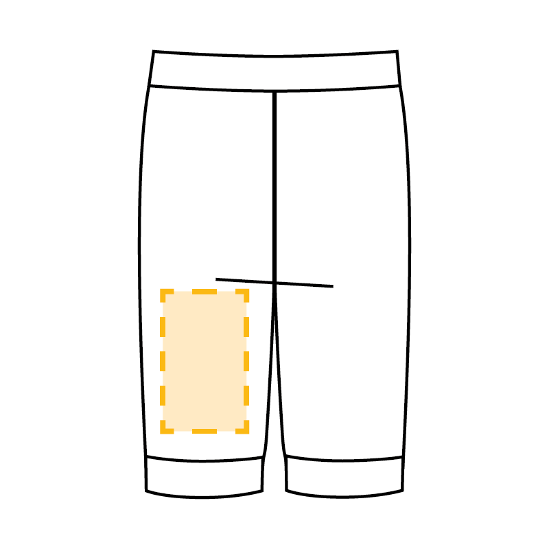 Hose kurz (nur Druck) - Rückseite linkes Bein