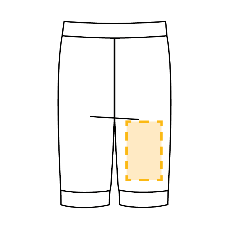 Hose kurz (nur Druck) - Rückseite rechtes Bein