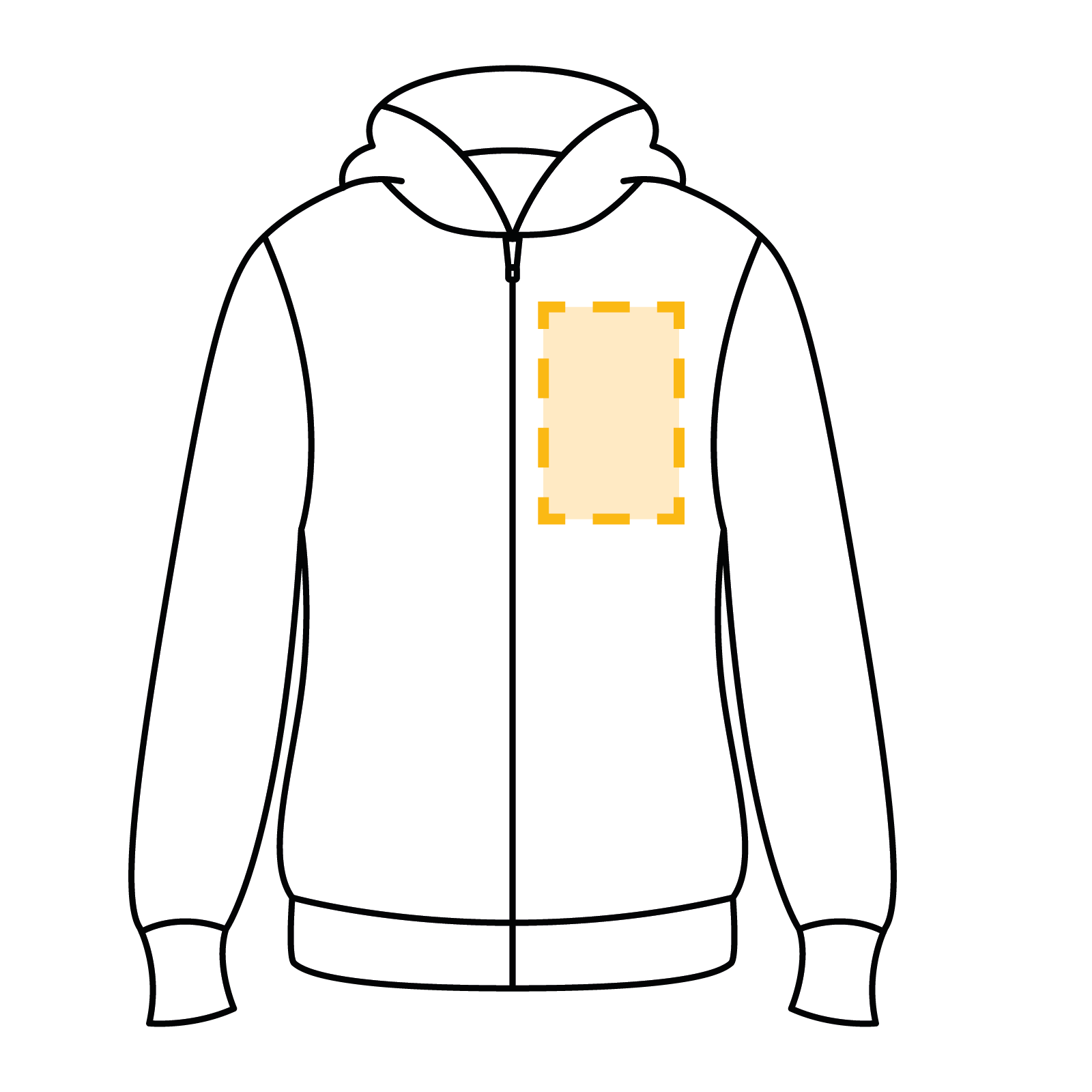 Zipped Hoodie - Linke Brust